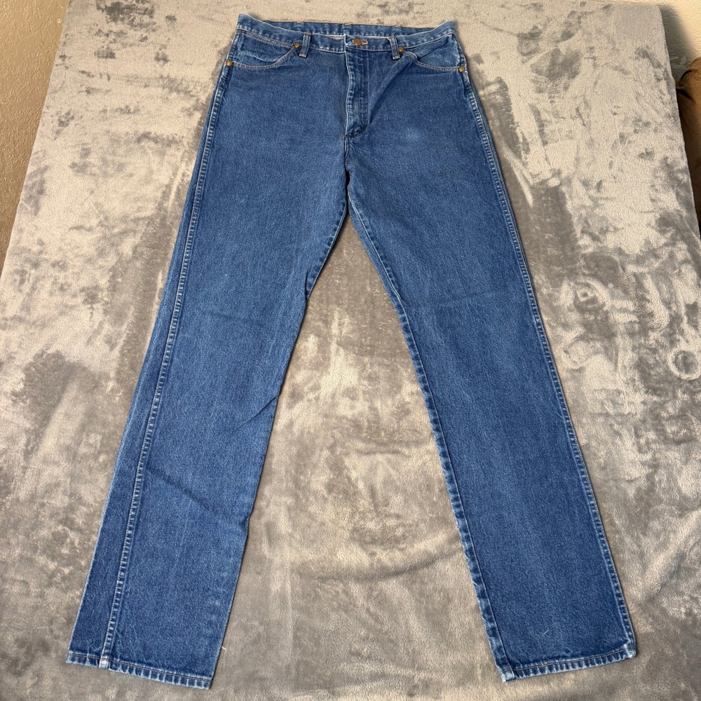 Vintage USA Wrangler Cowboy 90s Original Fit Jeans Mens 36x34 Straight Leg 13MWZ - Picture 1 of 9
